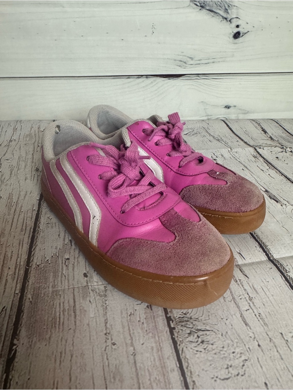 Target Pink & Light Gray Kids Lace-Up Sneakers